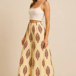 tnq Women Flared Red Pure Cotton Trousers image 2