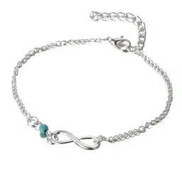 OOMPH Set Of 2 Silver & Gold-Toned Beaded Anklet image 3