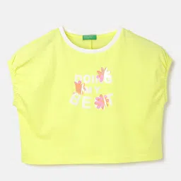 United Colors of Benetton Girls Typography Printed Pure Cotton T-shirt-picture-44