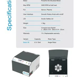 BASIC CLINICAL CENTRIFUGE- 6x15ml Bucket - with 1yr Replaceable Warranty image 4