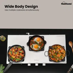 Sunflame SSS 3B AI 3 Burner Automatic Gas Stove (ISI Certified, Silver) image 3