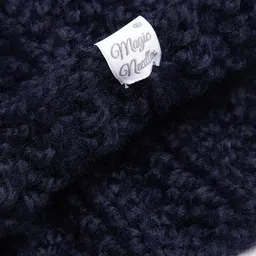 Magic Needles Men Navy Blue Self Design Hand Knitted Brisbane Woolen Beanie image 5