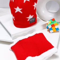 PASSION PETALS Kids Printed Woollen Beanie With Scarf-picture-26