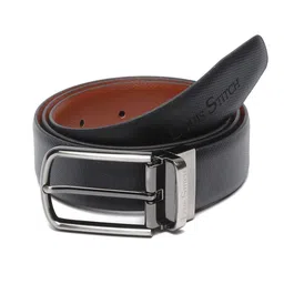 LOUIS STITCH Men Textured Reversible Formal Leather Belt image 2