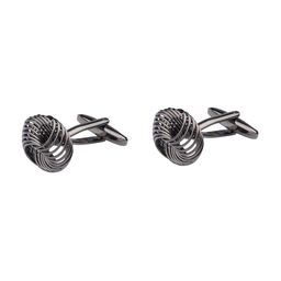 The Tie Hub Gunmetal-Toned Geometric Knot Cufflink-picture-31
