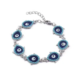 EL REGALO Women Blue & Silver-Toned Evil Eye Charm Bracelet-picture-27