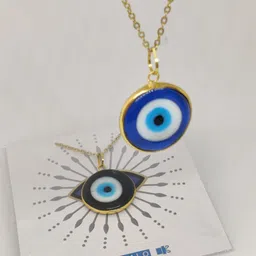EL REGALO Blue & White Tribal Evil Eye Necklace-picture-42