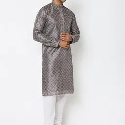 Ethnicity Ethnic Motifs Printed Mandarin Collar Straight Kurta With Churidar-picture-20