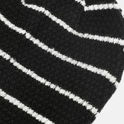 DressBerry Women Black & White Striped Acrylic Beanie image 5