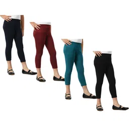 BAESD Girls Pack Of 4 Skinny Fit Mid Rise Cotton Capris-picture-23