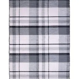 PEQURA Black &White Stripped Handmade Woollen Carpet image 2