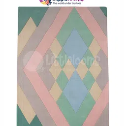 LITTLELOOMS Grey & Pink Geometric Hand-Tufted Rectangular Woollen Carpet image 2