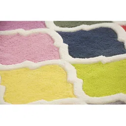 LITTLELOOMS Red & Yellow Geometric Hand-Tufted Rectangular Woollen Carpet image 4