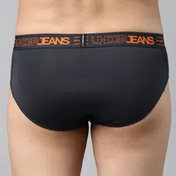 UnderJeans by Spykar Men Charcoal Grey Solid Basic Briefs 8907966421103 image 3