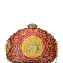 ARTKLIM Durga Printed Half Moon Clutch image 2