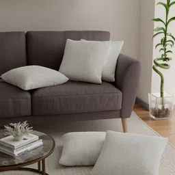 ROSARA HOME Cream-Coloured Set of 5 Square Cushion Covers-picture-33