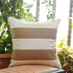 ZEBA Grey & Off White Striped Square Cushion Cover-picture-10
