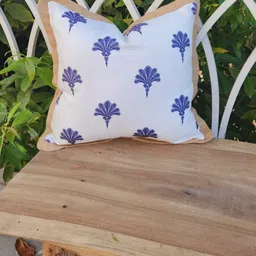 THROWPILLOW White & Blue Ethnic Motifs Printed Square Cushion Cover-image-25