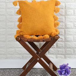 HOMADORN Mustard Square Cotton Cushion Cover-picture-37
