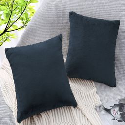 LUXEHOME INTERNATIONAL Black 2 Pieces Square Cushion Covers-picture-14