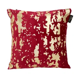 HOSTA HOMES Maroon & Golden Set of 2 Abstract Velvet Square Cushion Covers image 2