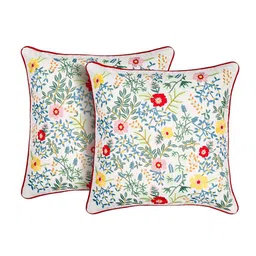 SHADES of LIFE Set of 2 Embroidered Square Cushion Covers image 2