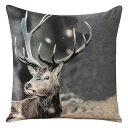 Jamio Firati Grey & Beige 2 Pieces Printed Pure Cotton Square Cushion Covers image 2