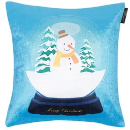 HOSTA HOMES Blue & White Set of 5 Velvet Square Cushion Covers image 3