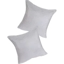 THE CONVERSION Grey 2 Pieces Jute Cotton Square Cushion Covers image 4