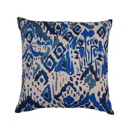 ZEBA Blue & White Abstract Square Cushion Cover image 2