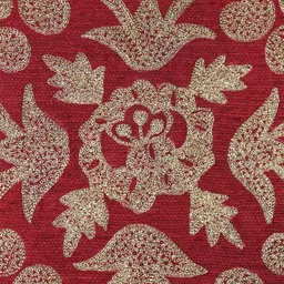 ZEBA Maroon Embroidered Jacquard Square Cushion Cover image 3