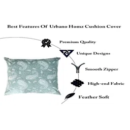 Texstylers Green & White 2 Pieces Cotton Rectangle Cushion Covers image 5