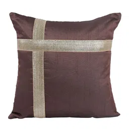ROMEE Coffee Brown & White Set of 5 Geometric Square Cushion Covers image 2