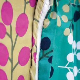 Divine Casa Green & Beige Set of 5 Floral Square Cushion Covers image 3