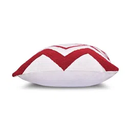 ANWYN Red & White 2 Pieces Embroidered Pure Cotton Square Cushion Covers image 5