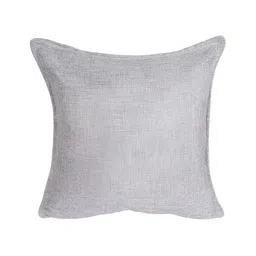 THE CONVERSION Grey 2 Pieces Jute Cotton Square Cushion Covers image 3