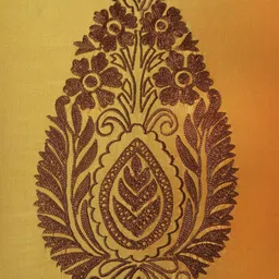 ZEBA Yellow & Brown 2 Pieces Square Cushion Covers image 2