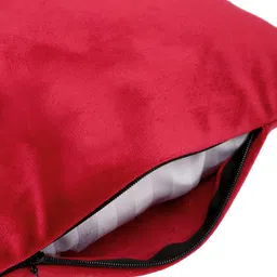 HOSTA HOMES Maroon & Gold-Toned Set of 2 Floral Velvet Square Cushion Covers image 3