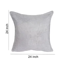 THE CONVERSION Grey 2 Pieces Jute Cotton Square Cushion Covers image 2