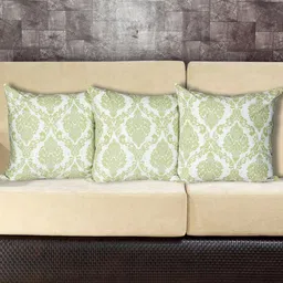 INDHOME LIFE Green & White Set of 5 Ethnic Motifs Square Cushion Covers image 2