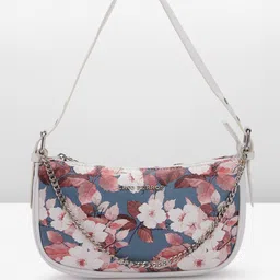 Lino Perros Floral Printed Structured Shoulder Bag With Chain Detail-picture-28