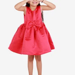 KidsDew Maroon Solid Fit & Flare Dress-picture-15