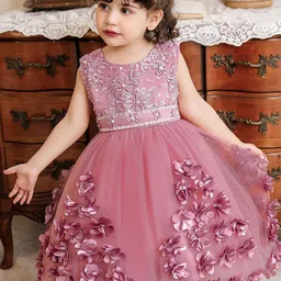 StyleCast Fuchsia & desert rose Embellished Embroidered Applique Fit & Flare Maxi Dress-picture-46