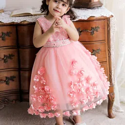 StyleCast Girls Pink Embroidered Balloon Midi Dress-picture-45