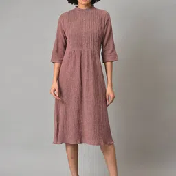 W pleated Midi Cotton Dress image 2