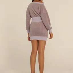 Lea Clothing Co. Off-Shoulder Woolen Fit and Flare Mini Dress image 4