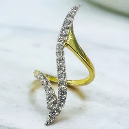 MYKI Gold Plated CZ Studded Stainless Steel Finger Ring-picture-25