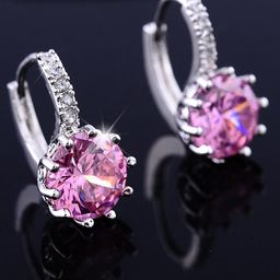 MYKI Silver-Plated Stone Studded Contemporary Hoop Earrings-picture-30