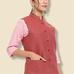 Vastraa Fusion Women Woolen Nehru Jackets image 3