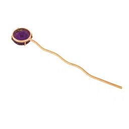 Silvermerc Designs Women Gold & Purple Hairstick image 5